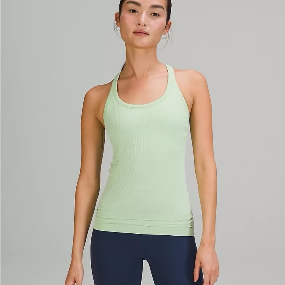Lululemon Ebb to Street Green Ribbed Tank Top. Creamy mint. Size 4